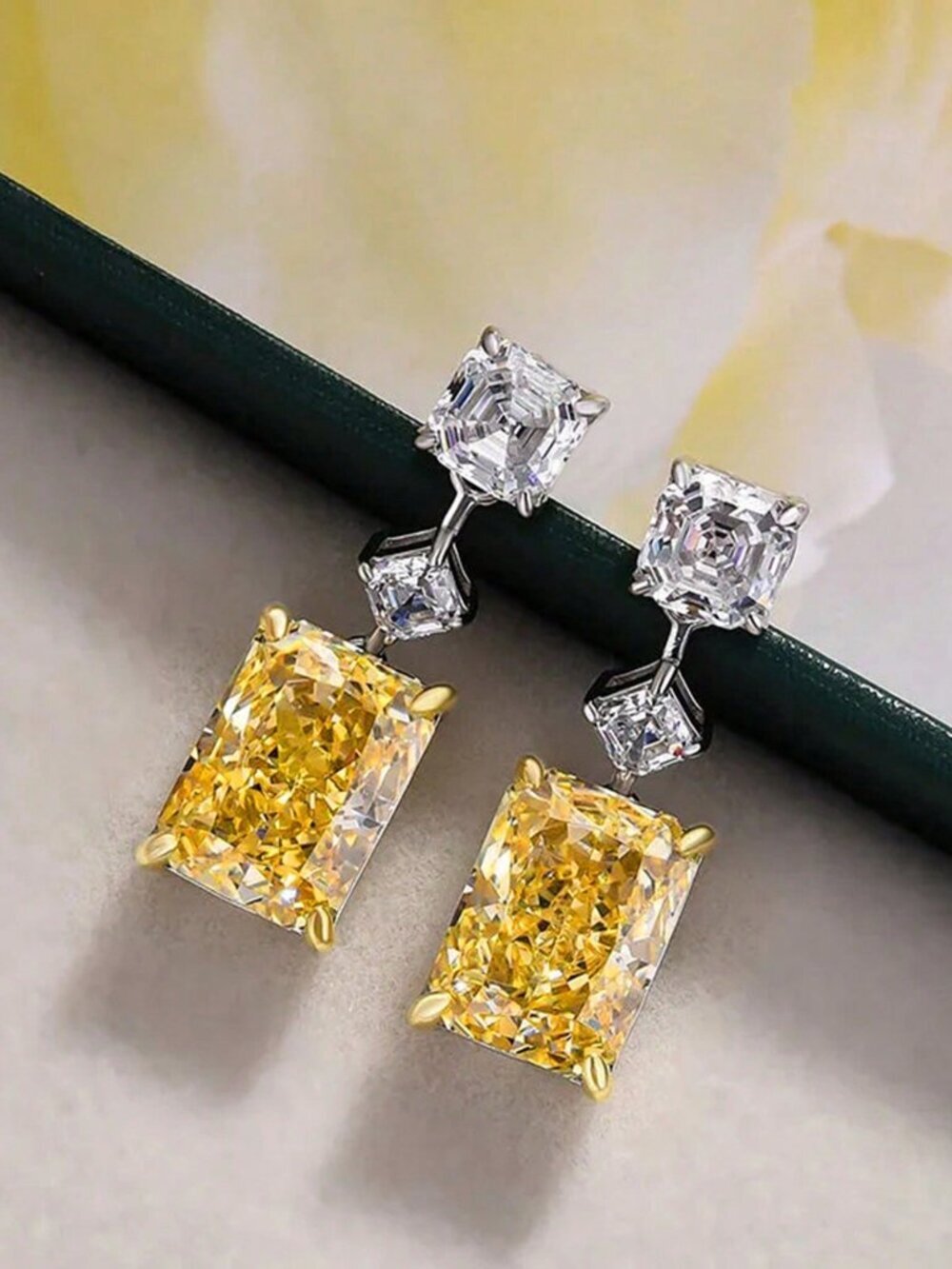 Silver Casual Women's Elegant Cubic Zirconia Teardrop Earrings